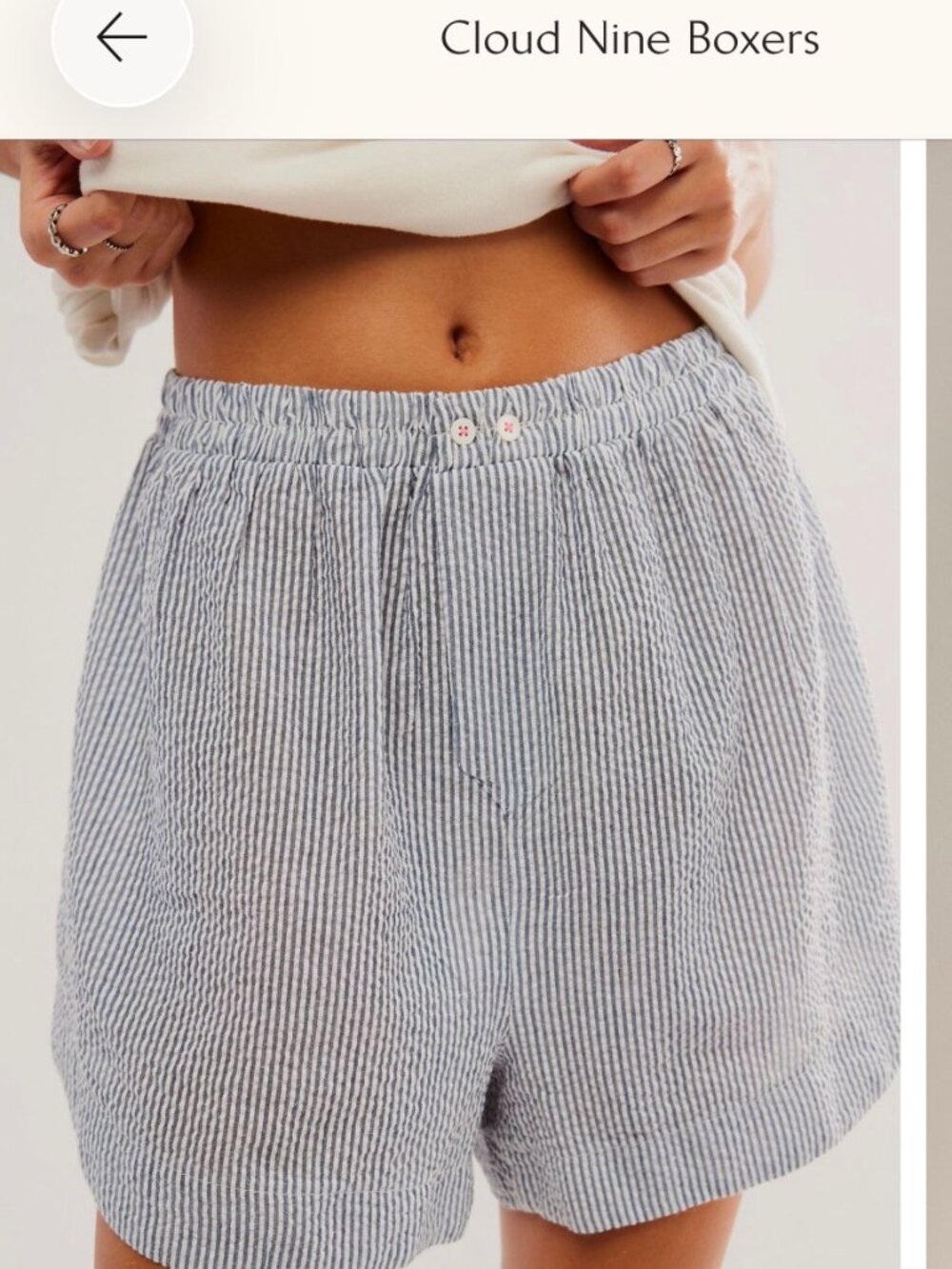 Free People | Cloud Nine Boxers — Blue Stripe